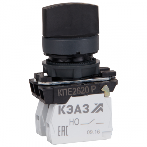 248267 Переключатель КПЕ2620Р 2но+0нз ручка фикс 3поз IP65черн. КЭАЗ 