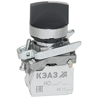 248266 Переключатель КПЕ2620РС 2но+0нз ручка фикс 3поз IP65черн. КЭАЗ 