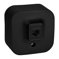 782480 Розетка для открытой установки компьютерная RJ45 кат.5E UTP черный матовый QUTEO IEK