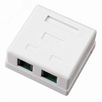 03-0151 Розетка компьютерная 2-м ОП RJ45 кат.5E UTP неэкранир. бел. Rexant 