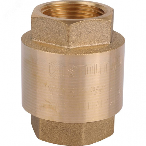 SVC-0012-000020 Клапан обратный пружинный муфтовый 3/4' с пластиковым седлом STOUT  RG008T8CKL0L52
