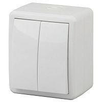 Б0020675 Выключатель 2-кл. ОП Эра Эксперт 10А IP54 11-1404-01 250В 10AX бел. Эра 