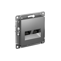 ATN000985 Розетка компьютерная 2-м AtlasDesign RJ45 кат.5E механизм сталь SE 