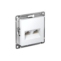 ATN000185 Розетка компьютерная 2-м AtlasDesign RJ45 кат.5E механизм бел. SE 