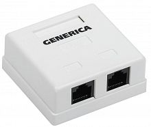 CS2-1C5EU-22-G Розетка компьютерная 2-м ОП RJ45 кат.5E UTP GENERICA 
