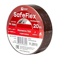 plc-iz-sf-br Изолента ПВХ 19мм (рул.20м) кор. SafeFlex EKF 