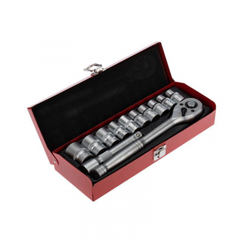 12-8301 Набор торцевых головок 1/2 головки 10-24мм с трещоточным ключом 12 предметов Rexant  фото 2