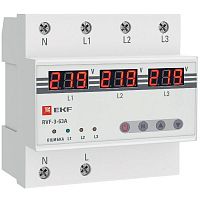 RVF-3-63a Реле выбора фаз с дисплеем RVF-3-63А PROxima EKF 
