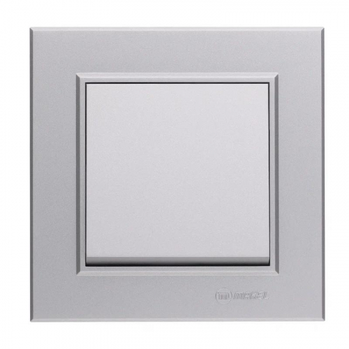 56065001 Выключатель 1-кл. СП Karea 10А IP20 сереб. Makel 