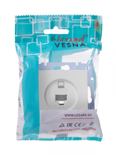 742-0288-139 Розетка компьютерная 1-м СП Vesna механизм бел. LEZARD 