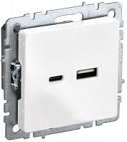 BR-U22-018-K01 Розетка BRITE USB A+C 18Вт РЮ11-1-БрБ механизм бел. IEK 