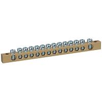 Б0047220 Шина NO-122-06 PEN "земля-ноль" 6х9мм 14/2 с креплениями по краям латунь ЭРА 