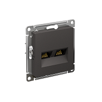 ATN001485 Розетка компьютерная 2-м AtlasDesign RJ45+RJ45 кат.5E механизм базальт SE 