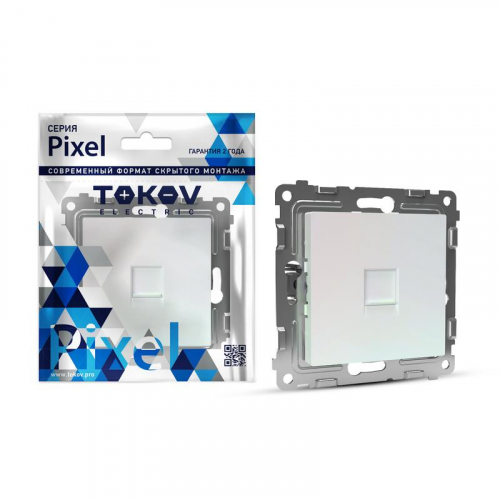 TKE-PX-RC1-C04 Розетка компьютерная 1-м СП Pixel RJ45 кат.5E механизм перламутр. TOKOV ELECTRIC 