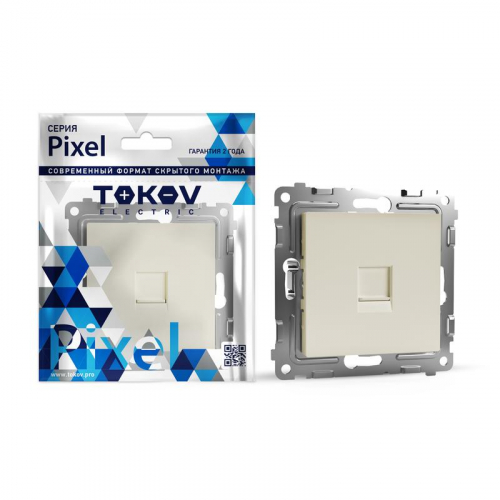 TKE-PX-RC1-C02 Розетка компьютерная 1-м СП Pixel RJ45 кат.5E механизм беж. TOKOV ELECTRIC 