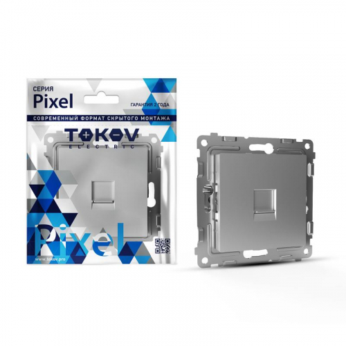 TKE-PX-RT1-C03 Розетка телефонная 1-м СП Pixel RJ11 механизм алюм. TOKOV ELECTRIC 