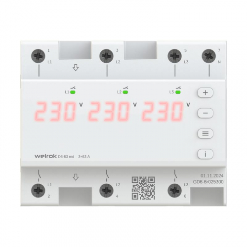 D6-63 red Реле напряжения  Welrok 4660251140410
