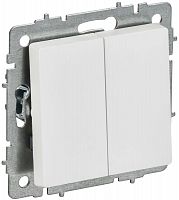 BR-V20-0-10-K91 Выключатель 2-кл. СП BRITE ВС10-2-0-БрАБ 10А механизм арктич. бел. IEK 
