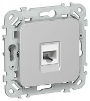 FI-K12-1-K47 Розетка компьютерная СП FLITE РК5е-1-0-ФлА RJ45 кат.5E UTP механизм алюм. IEK 