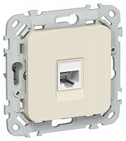 FI-K12-1-K86 Розетка компьютерная СП FLITE РК5е-1-0-ФлСл RJ45 кат.5E UTP механизм сливочный IEK 