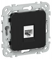 FI-K12-1-K02 Розетка компьютерная СП FLITE РК5е-1-0-ФлЧ RJ45 кат.5E UTP механизм черн. IEK 