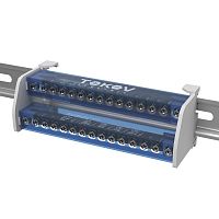 TKE-DBTB-125-2-15/L+PEN Шина на DIN-рейку в корпусе (кросс-модуль) 2 группы по 15 отверстий 125А TOKOV ELECTRIC 