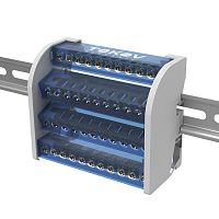 TKE-DBTB-125-4-11/3L+PEN Шина на DIN-рейку в корпусе (кросс-модуль) 4 группы по 11 отверстий 125А TOKOV ELECTRICT KE-DBTB-125-4-11/3L+PEN