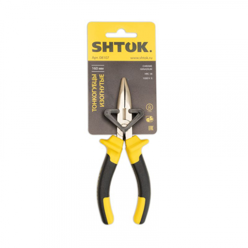 376277 Тонкогубцы изогнутые 1000В 160мм (08107) SHTOK 