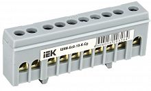 YNN10-69-10KD-K02 Шина L "фаза" в корп. изол. на DIN-рейку ШНИ-6х9-10-К-Ср IEK 