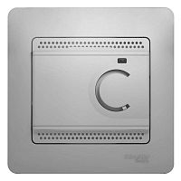 GSL000338 Термостат Glossa электронный для теплого пола с датчиком +5град.C +50град.C 10А в сборе алюм. SchE 