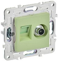 SK-AK20-1-K06 Розетка двойная TV+RJ45 кат.5E SKANDY SK-A14G мятный IEK 