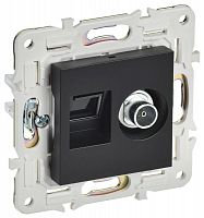 SK-AK20-2-K02 Розетка двойная TV+RJ45 кат.6E SKANDY SK-A15Bl черн. IEK 