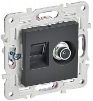 SK-AK20-1-K48 Розетка двойная TV+RJ45 кат.5E SKANDY SK-A14T титан IEK 