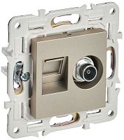 SK-AK20-1-K37 Розетка двойная TV+RJ45 кат.5E SKANDY SK-A14Sh шампань IEK 