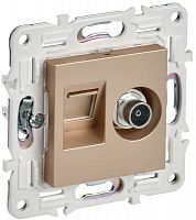 SK-AK20-1-K98 Розетка двойная TV+RJ45 кат.5E SKANDY SK-A14Sa песочн. IEK 