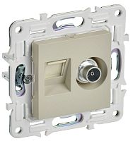 SK-AK20-1-K10 Розетка двойная TV+RJ45 кат.5E SKANDY SK-A14B беж. IEK 