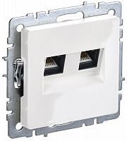 BR-KT20-O-1-K01 Розетка двойная СП RJ11+RJ45 кат.5E BRITE РК/Т12-БрБ механизм бел. IEK 