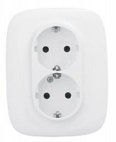 753726 Розетка 2-м СП Valena Allure 16А IP20 250В 2х2P+E защ. шторки безвинт. клеммы с лицев. панелью бел. Leg 