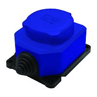3047 Розетка настенная 1-м 1ф "КОМПАКТ" с загл IP44 16А каучук синий UNIVersal 