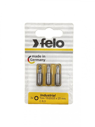 02693316 Бита TX15/TX20/TX25 25мм Industrial (блист.3шт) FELO 
