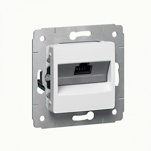 695954 Розетка компьютерная СП Cariva RJ45 UTP на захватах бел. (DIY-упак.) Leg 