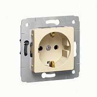 695917 Розетка 1-м СП Cariva 16А IP20 2P+E защ. шторки немецк. стандарт винтов. клеммы механизм сл. кость (DIY-упак.) Leg 