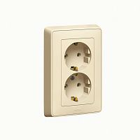 695918 Розетка 2-м СП Cariva 16А IP20 2х2P+E немецк. стандарт сл. кость (DIY-упак.) Leg 