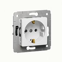 695947 Розетка 1-м СП Cariva 16А IP20 2P+E защ. шторки немецк. стандарт винтов. клеммы механизм бел. (DIY-упак.) Leg 