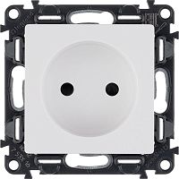 753416 Розетка 1-м СП Valena Life 16А IP20 250В 2P защ. шторки безвинтов. клеммы с лицев. панелью механизм бел. Leg 