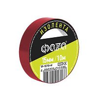 5013186 Изолента ПВХ 15мм (рул.10м) красн. ФАZА 