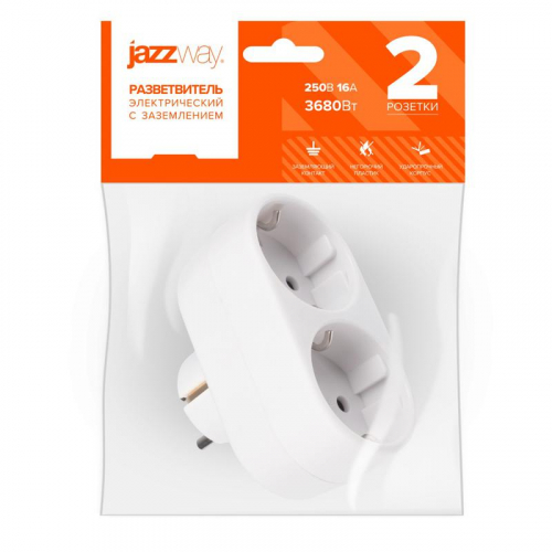 5004641 Разветвитель с заземл. 16А AD-2G 3.5кВт JazzWay  фото 6