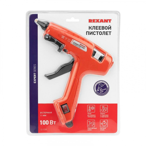 12-1530 Пистолет клеевой 100Вт ЭКСПЕРТ (блист.) Rexant  фото 5