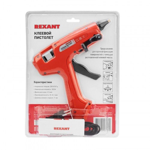 12-1530 Пистолет клеевой 100Вт ЭКСПЕРТ (блист.) Rexant  фото 11