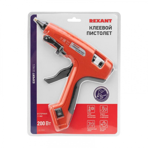 12-1533 Пистолет клеевой 200Вт ЭКСПЕРТ (блист.) Rexant  фото 5
